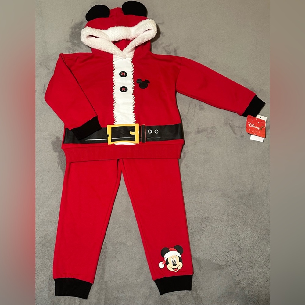 Disney Mickey Mouse Santa Jogger Set/ Size:4/ NWT